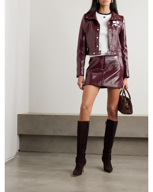 Courreges Purple Reedition Minirock Aus Einer Beschichteten Baumwollmischung Mit Applikation