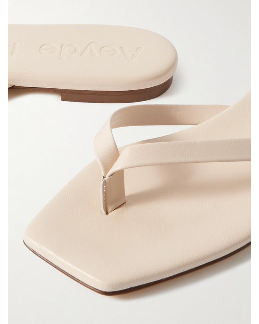 Aeyde Natural Renee Leather Flip Flops