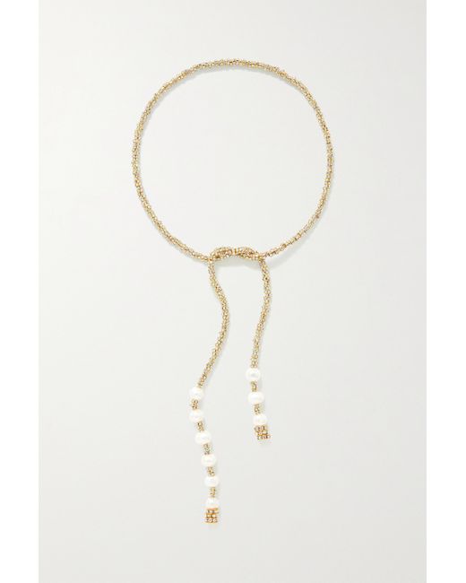 PEARL OCTOPUSS.Y Metallic Coco Convertible Gold-plated, Crystal And Pearl Necklace