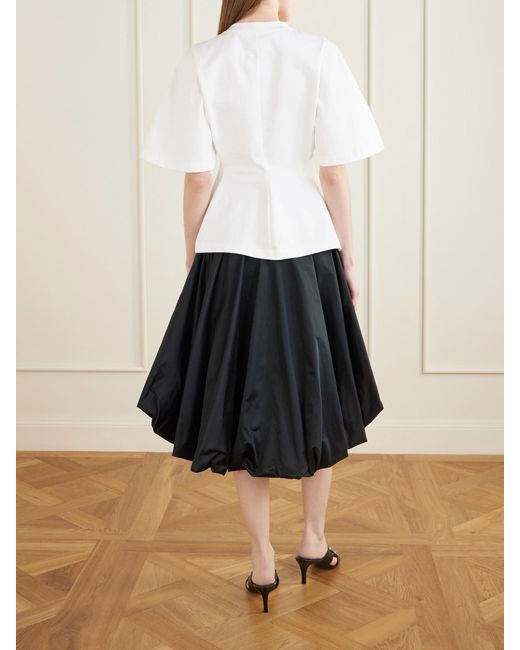 Balenciaga White Shaped Flared Cotton-Jersey T-Shirt