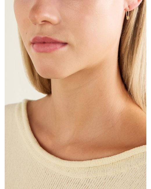 Loren Stewart White Mini Safety Pin 14-Karat