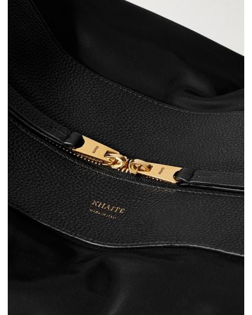 Khaite Black Olivia Sport Xl Schultertasche Aus Shell Mit Besätzen Aus Strukturiertem Leder