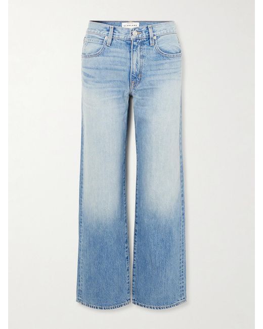 SLVRLAKE Denim Blue Jazmine Mid-Rise Wide-Leg Jeans