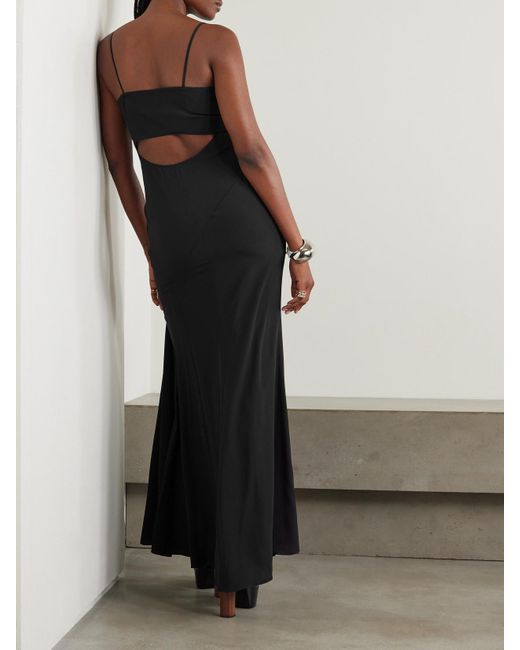 Isabel Marant Black Kapri Draped Open-Back Crepe Maxi Dress