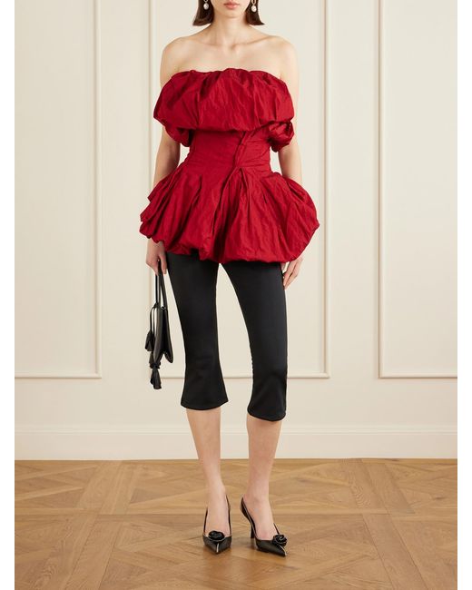 Magda Butrym Gathered Cotton-Blend Blouse