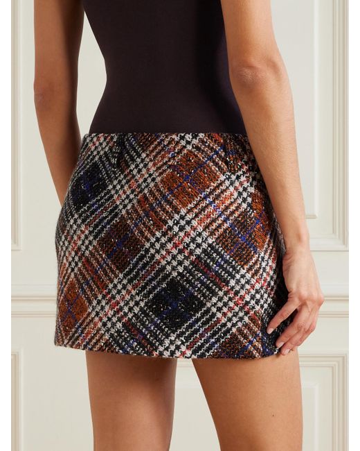 Missoni Multicolor Caperdoni Checked Tweed Mini Skirt