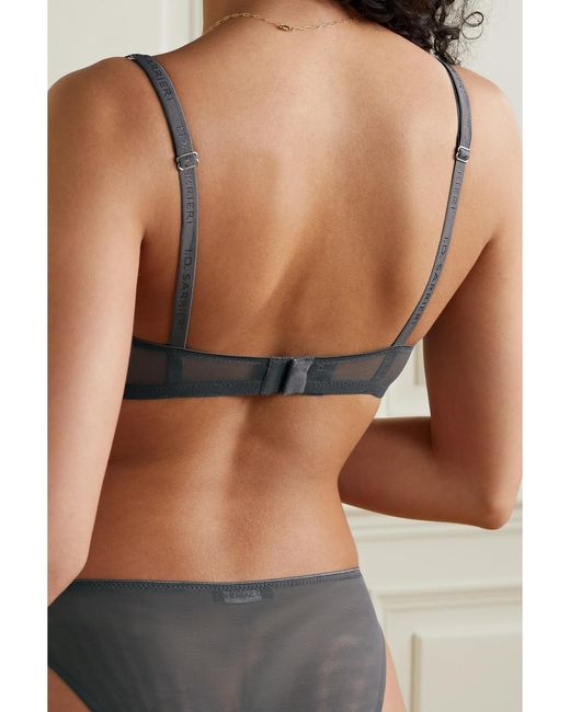 I.D Sarrieri Gray Charlotte Lace And Tulle Soft-Cup Triangle Bra
