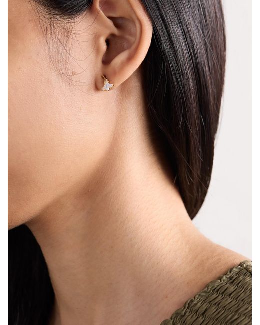 L'Atelier Nawbar Natural Psychedeliah 18-Karat, Mother-Of-Pearl And Diamond Earrings