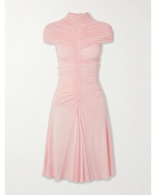 Alaïa Pink Ruched Jersey Mini Dress