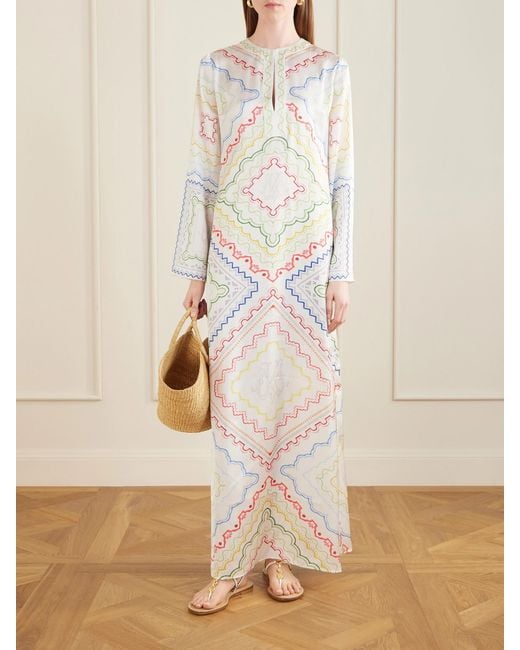 Mary Katrantzou White Collins Printed Woven Cover-Up