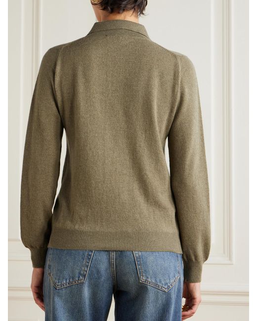 Blazé Milano Green Highland Pullover Aus Einer Woll-Kaschmirmischung Mit Polokragen