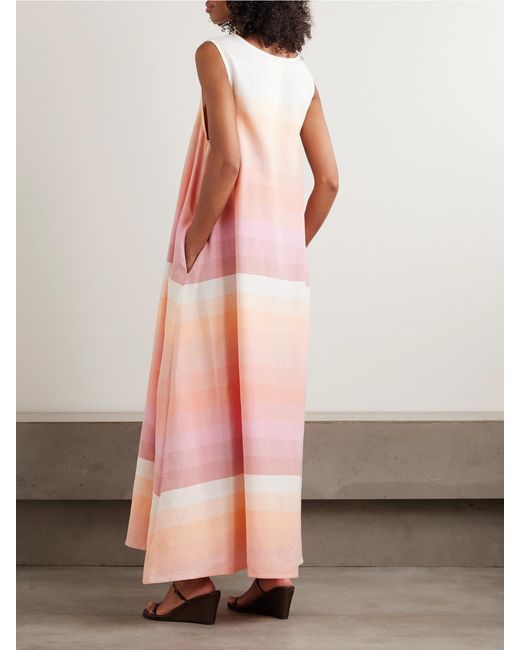Marrakshi Life Pink Striped Dégradé Cotton Maxi Dress