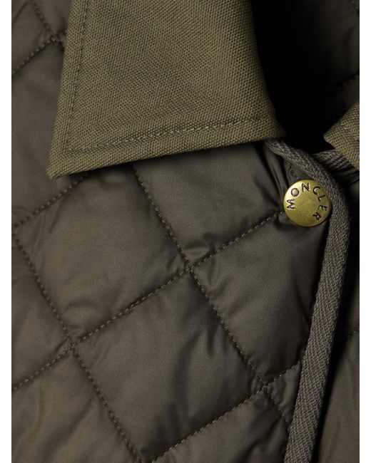 Moncler Brown Chitre Cropped Cotton-Canvas Trimmed Padded Quilted Shell Jacket