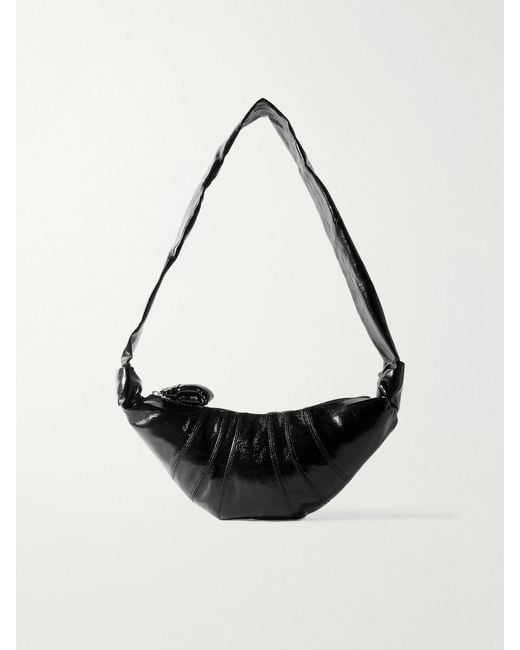 Lemaire Black Croissant Small Paneled Coated-Canvas Shoulder Bag