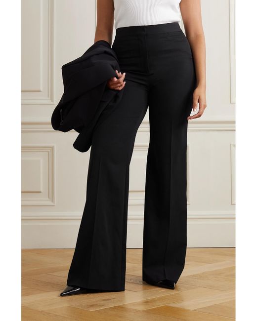Stella McCartney Black Net Sustain Stretch-Wool Twill Wide-Leg Flared Pants