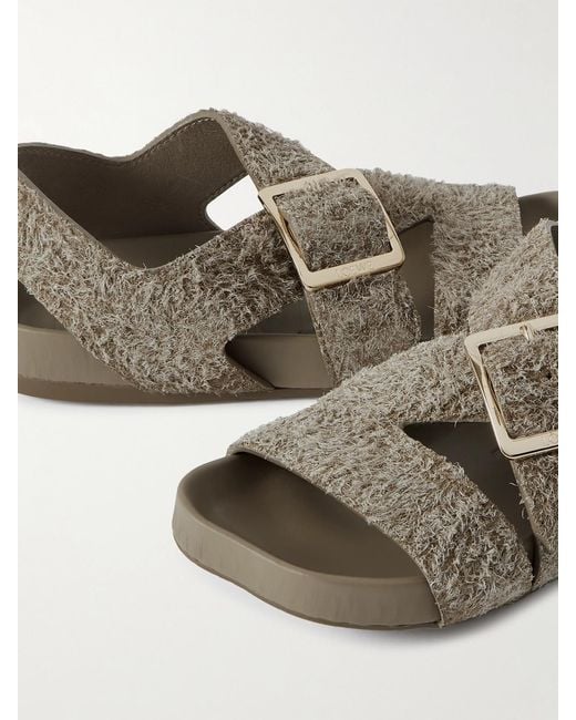 Loewe Gray Ease Leather Sandals