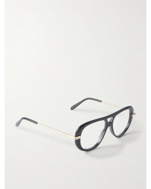 Loewe Black Slim Aviator-Style Acetate Sunglasses