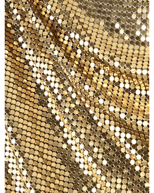 Versace Natural Minikleid Aus Metallic-Mesh Mit Verzierungen