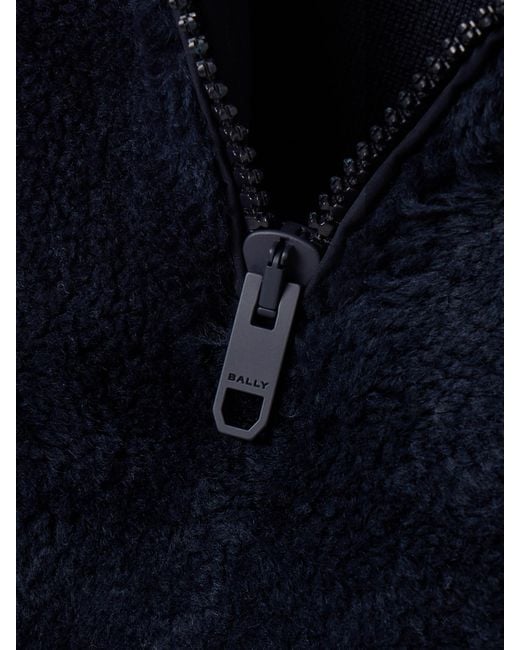 Bally Blue Printed Fleece Half-Zip Jacket