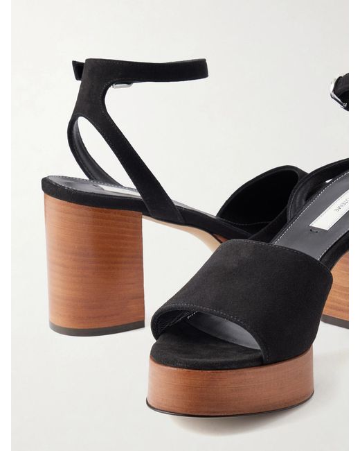 Totême  Black Suede Platform Sandals