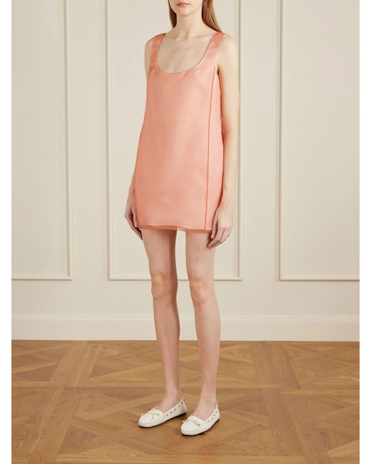 Khaite Pink Pranta Silk-Organza Mini Dress