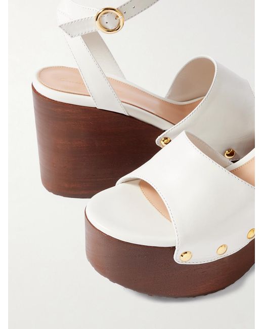 Gianvito Rossi Brown 110 Studded Leather Platform Sandals