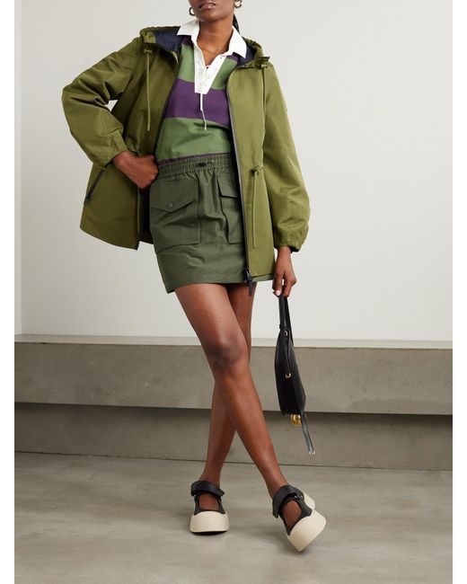 Moncler Green Taffeta Cargo Mini Skirt
