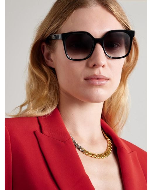 Fendi Black Oversized Square-Frame Acetate Sunglasses