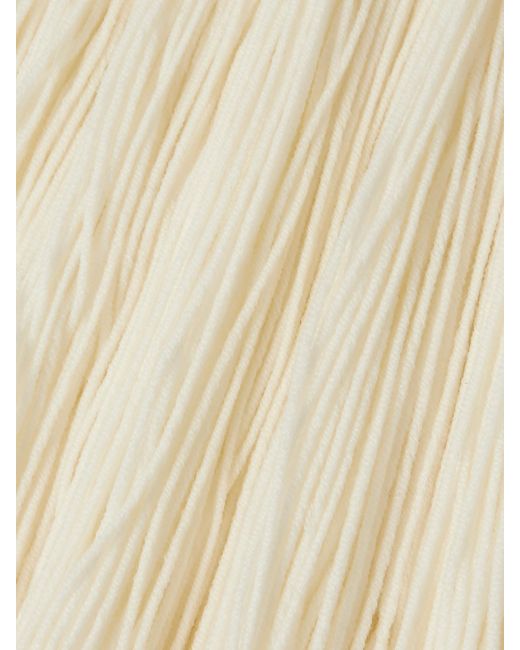 Alaïa Natural Fringed Wool-Blend Mini Skirt