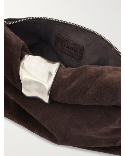 Staud Black Cuff Suede Clutch
