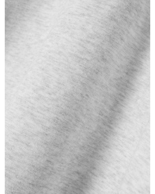 Skims White Classic Crewneck – Light Heather – Sweatshirt Aus Fleece Aus Einer Baumwollmischung