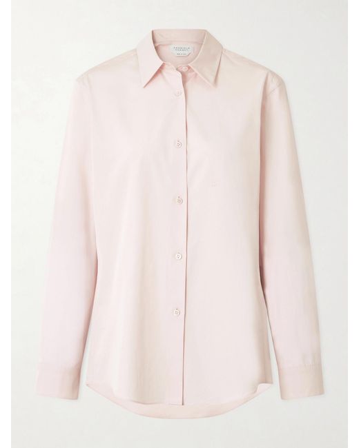 Gabriela Hearst Pink Reyes Cotton-Poplin Shirt
