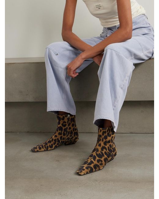 Paris Texas Brown Bettina Leopard-Print Suede Ankle Boots