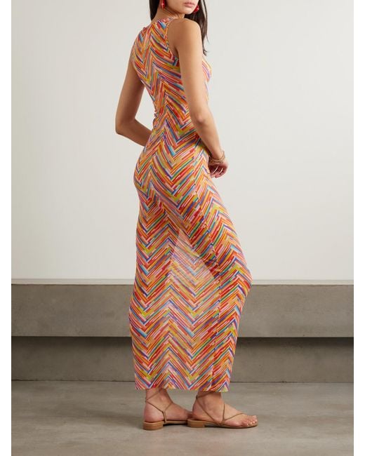 Missoni Multicolor Mare Printed Stretch-Tulle Maxi Dress