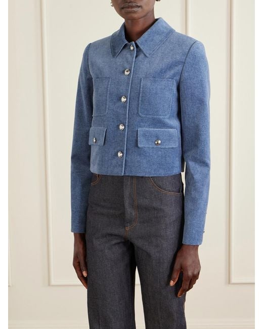 Altuzarra Blue Astley Cotton Velvet Jacket