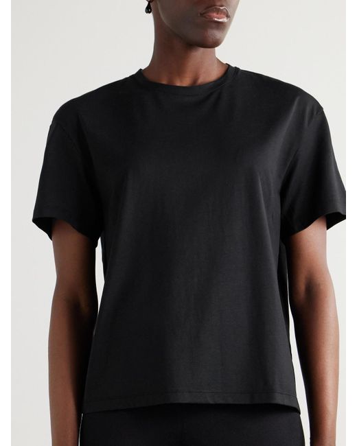 Totême  Black Garderob Tencel Lyocell And Organic Cotton-Blend Jersey T-Shirt