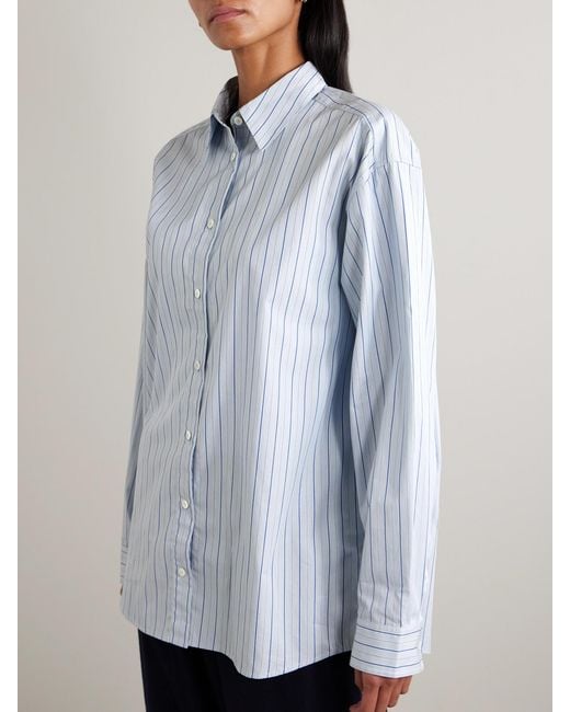 Totême Blue Striped Cotton-Poplin Shirt