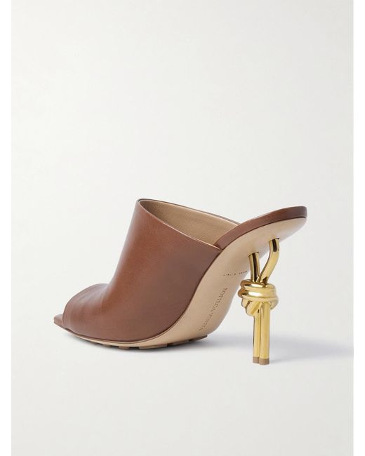 Bottega Veneta Brown Knot Leather Mules