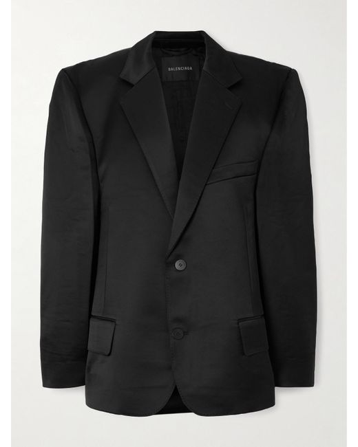Balenciaga Black Blazer Aus Satin Aus Einer Baumwollmischung