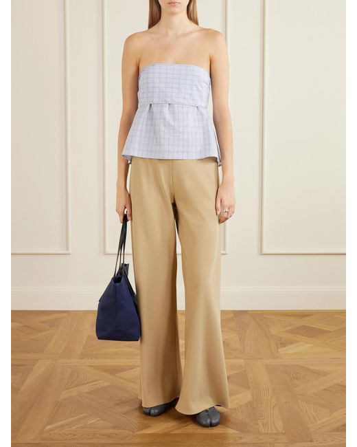 Deiji Studios White Flow Checked Organic Cotton Blouse