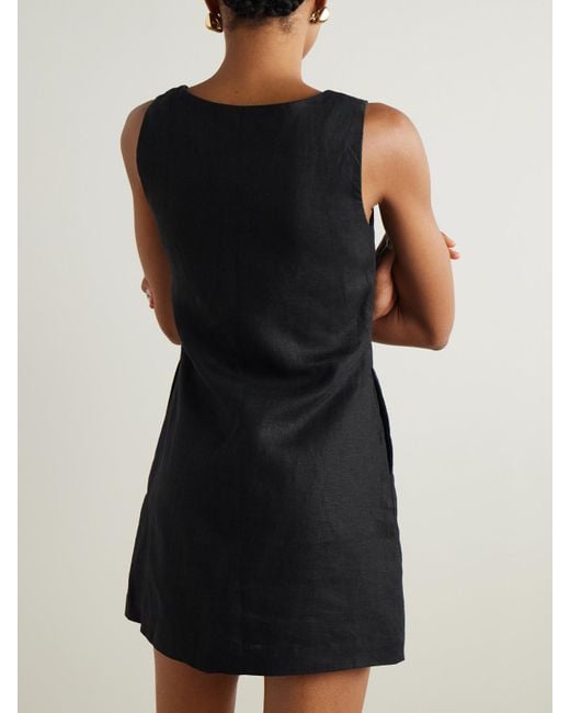Posse Black Alice Minikleid Aus Leinen