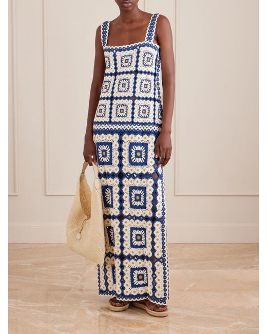 ALÉMAIS Blue Dolly Crochet Cotton Dress