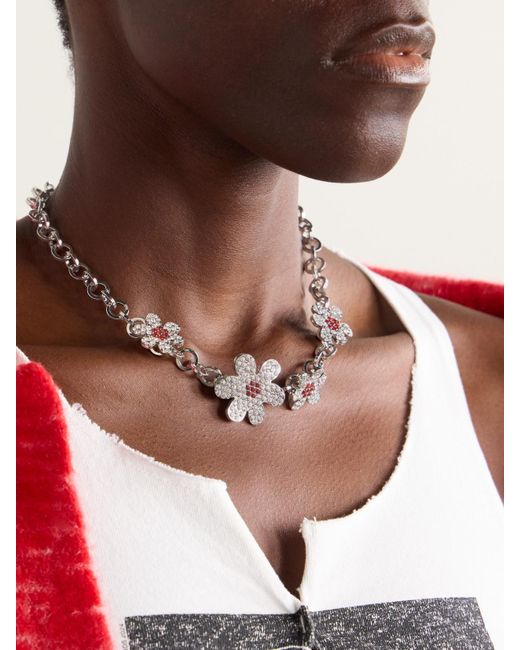 Marni Natural Tone Crystal-Embellished Necklace