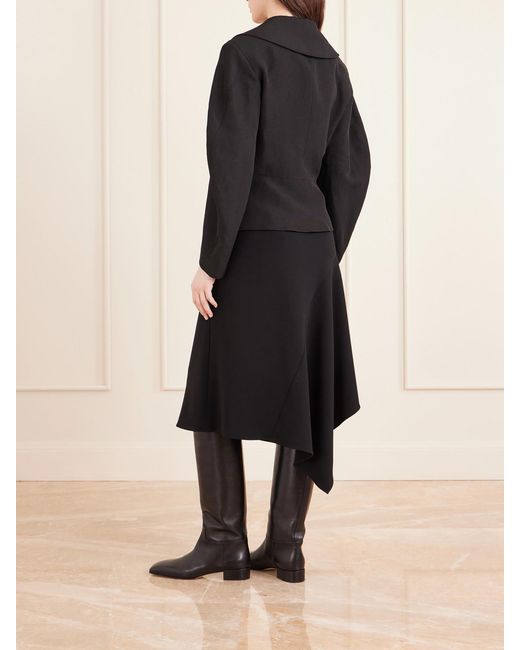 LIBEROWE Black Jiani Double-Breasted Woven Blazer