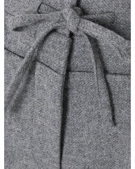 J.W. Anderson Gray Layered Pleated Wool-Flannel Pants