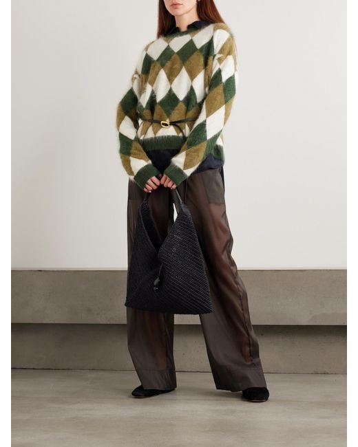 arch4 Green Leon Pullover Aus Gebürstetem Biokaschmir Mit Argyle-Muster