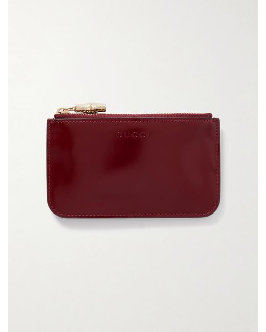 Gucci Red Kartenetui Aus Lackleder