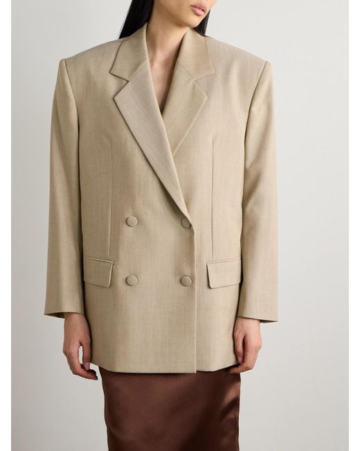 Givenchy Natural Double-Breasted Wool Blazer