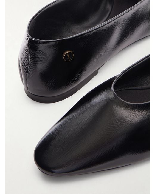 Saint Laurent White Sao Leather Ballet Flats