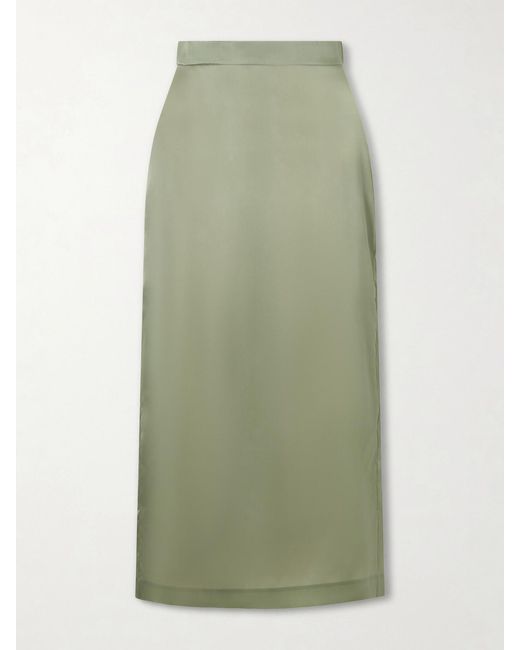 Heirlome Green Irene Silk-Organza Maxi Skirt